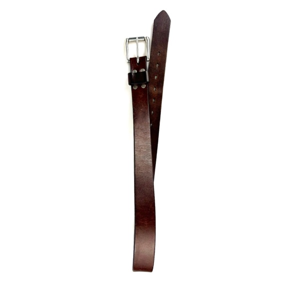 Brave Leather Thick Cowhide Italian Leather Classic Chocolate Brown Belt • S/M - Picture 9 of 10